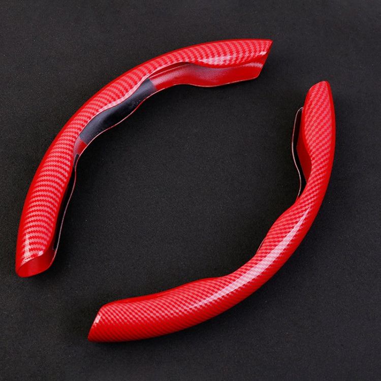 Car Universal Carbon Fiber Steering Wheel Cover (Red) by buy2fix