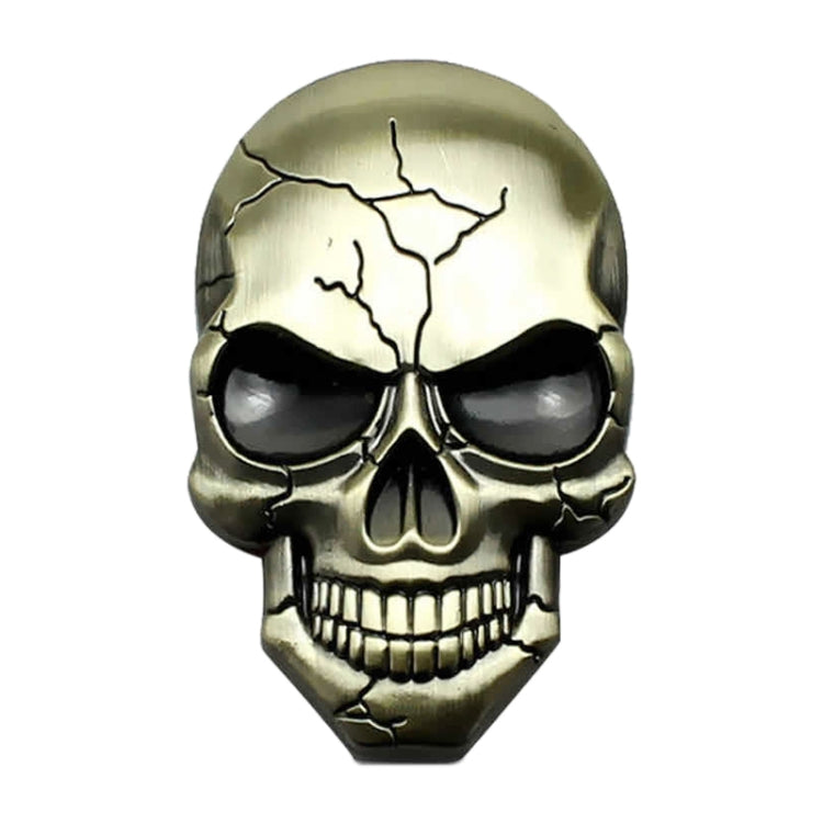 Three-dimensional Devil Skull Metal Car Sticker (Bronze) by buy2fix