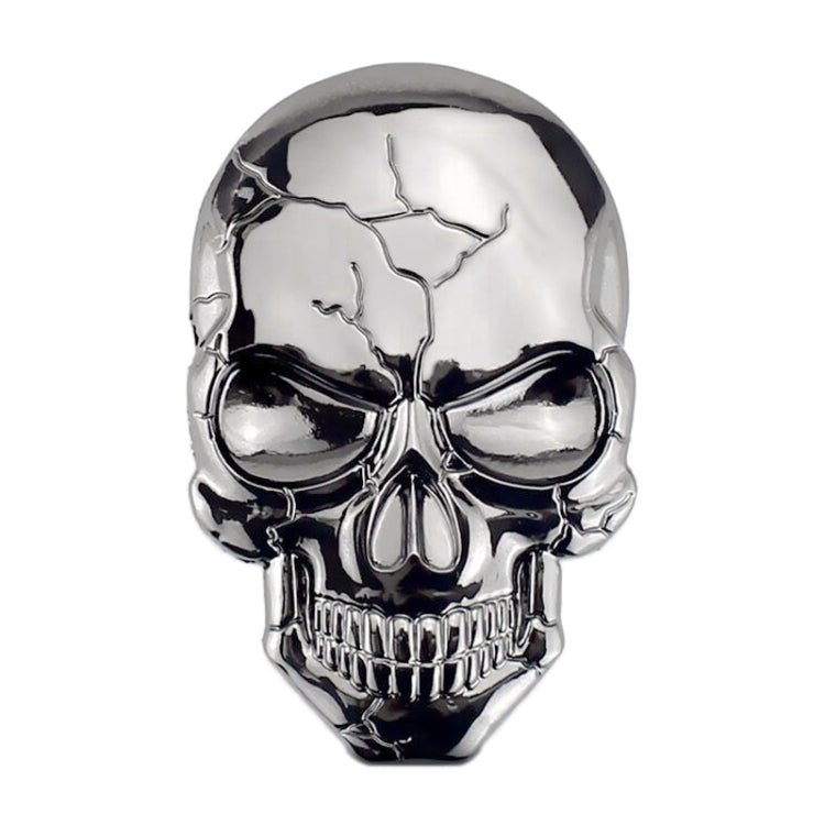 Three-dimensional Devil Skull Metal Car Sticker (Silver Grey) by buy2fix
