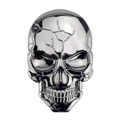 Three-dimensional Devil Skull Metal Car Sticker (Silver Grey) by buy2fix