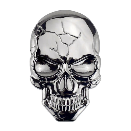 Three-dimensional Devil Skull Metal Car Sticker (Silver Grey) by buy2fix