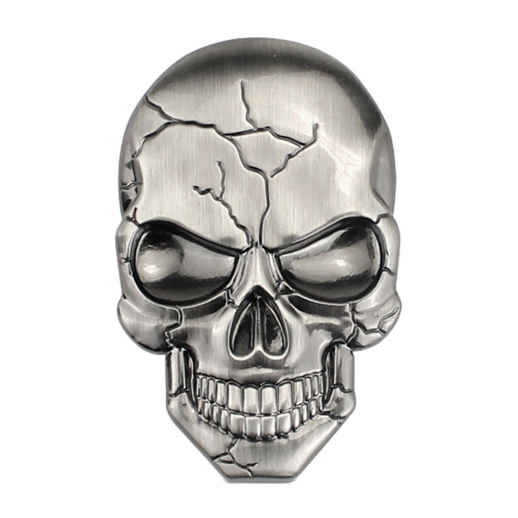 Three-dimensional Devil Skull Metal Car Sticker (Titanium Color) by buy2fix