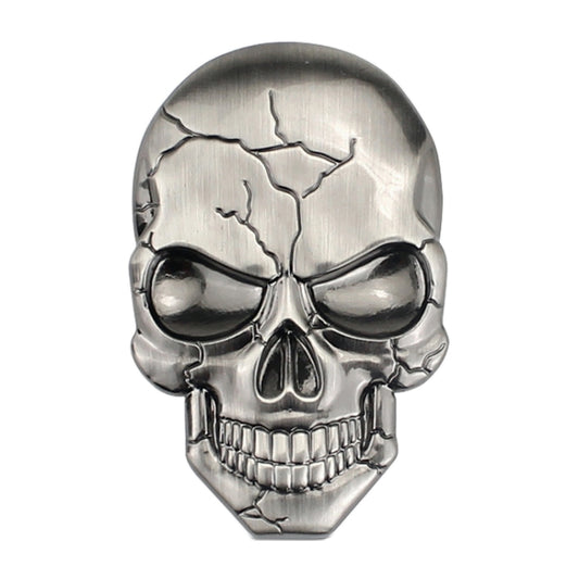Three-dimensional Devil Skull Metal Car Sticker (Titanium Color) by buy2fix