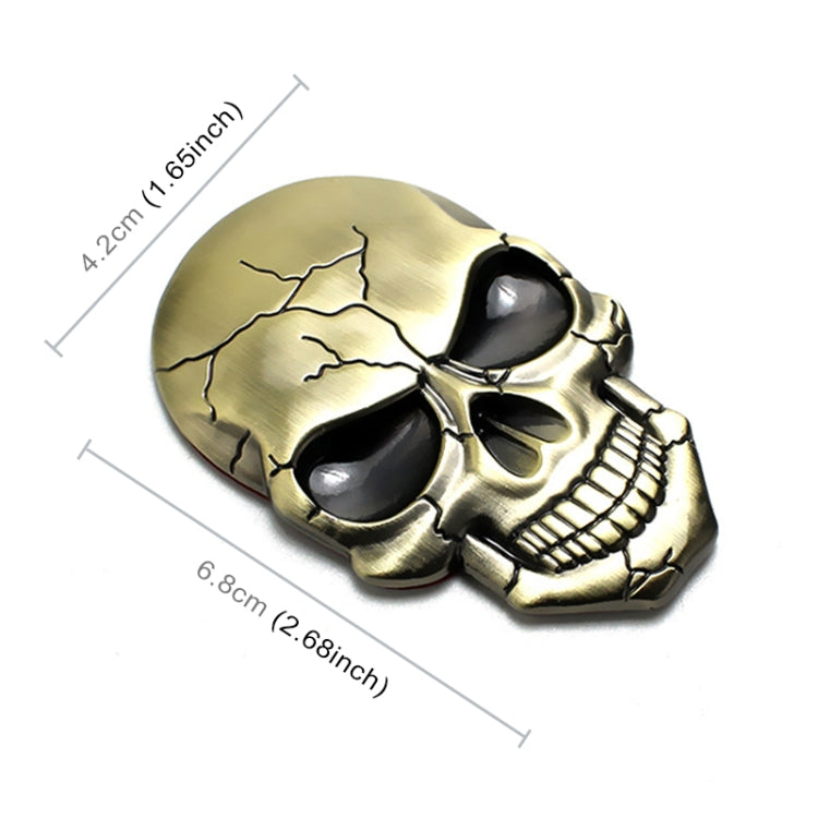 Three-dimensional Devil Skull Metal Car Sticker (Bronze) by buy2fix