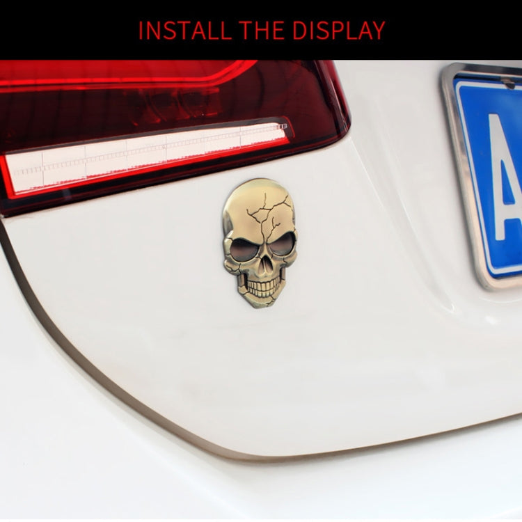 Three-dimensional Devil Skull Metal Car Sticker (Silver Grey) by buy2fix