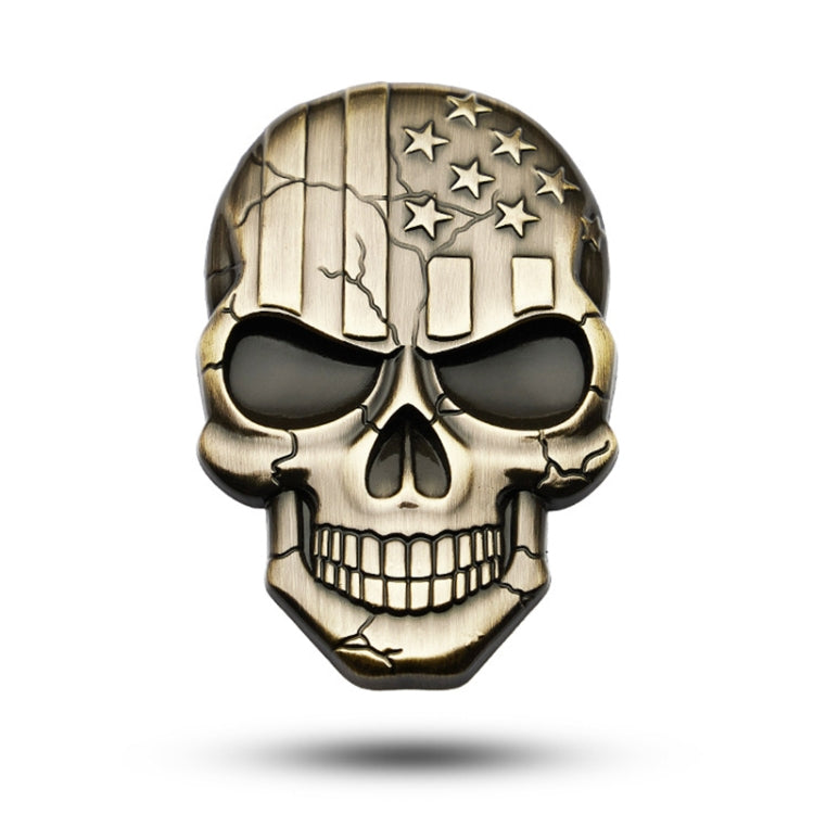 Three-dimensional Devil Skull Metal Plating Car Sticker (Bronze) by buy2fix
