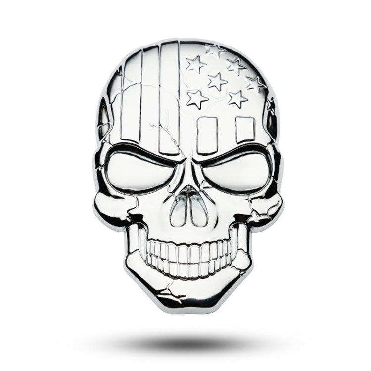 Three-dimensional Devil Skull Metal Plating Car Sticker (Silver) by buy2fix