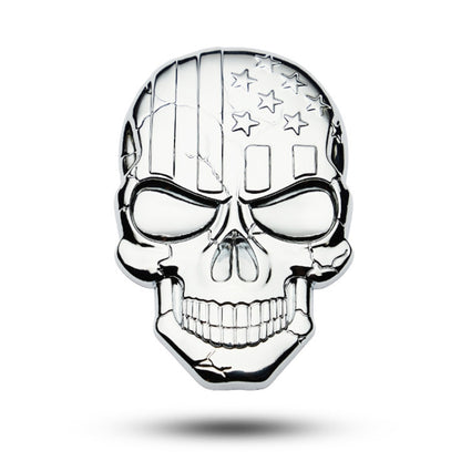 Three-dimensional Devil Skull Metal Plating Car Sticker (Silver) by buy2fix
