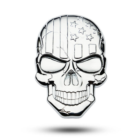 Three-dimensional Devil Skull Metal Plating Car Sticker (Silver) by buy2fix