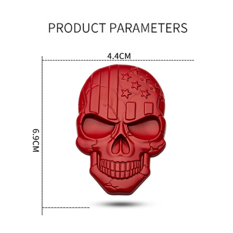 Three-dimensional Devil Skull Metal Plating Car Sticker (Red) by buy2fix