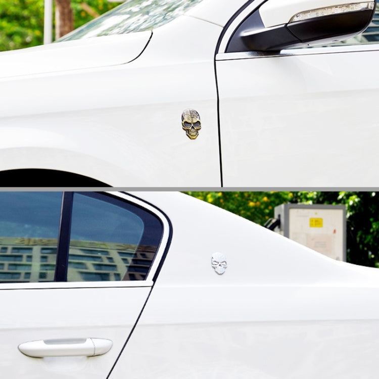 Three-dimensional Devil Skull Metal Plating Car Sticker (Silver) by buy2fix