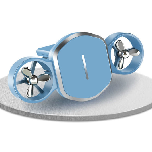 Car Dual-turbo Air Outlet Magnetic Mobile Phone Holder with Aromatherapy (Blue) by buy2fix