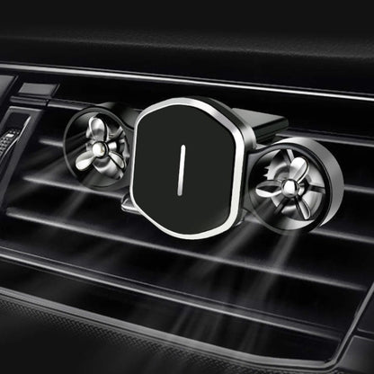 Car Dual-turbo Air Outlet Magnetic Mobile Phone Holder with Aromatherapy (Blue) by buy2fix