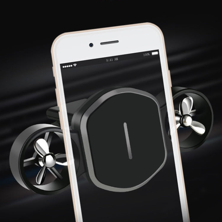 Car Dual-turbo Air Outlet Magnetic Mobile Phone Holder with Aromatherapy (Blue) by buy2fix