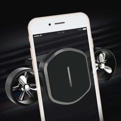 Car Dual-turbo Air Outlet Magnetic Mobile Phone Holder with Aromatherapy (Blue) by buy2fix