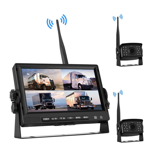 PZ710-W 7 inch Car Digital Wireless Rear-view Split-screen Monitor Dual Record - Rearview Monitors by buy2fix | Online Shopping UK | buy2fix