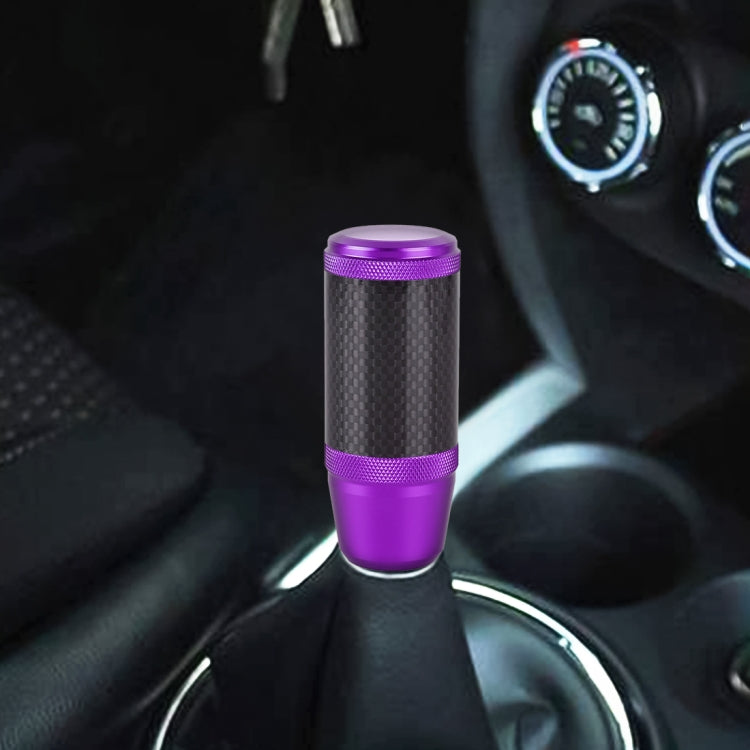 Universal Car Carbon Fiber Metal Gear Shift Knob (Purple) by buy2fix