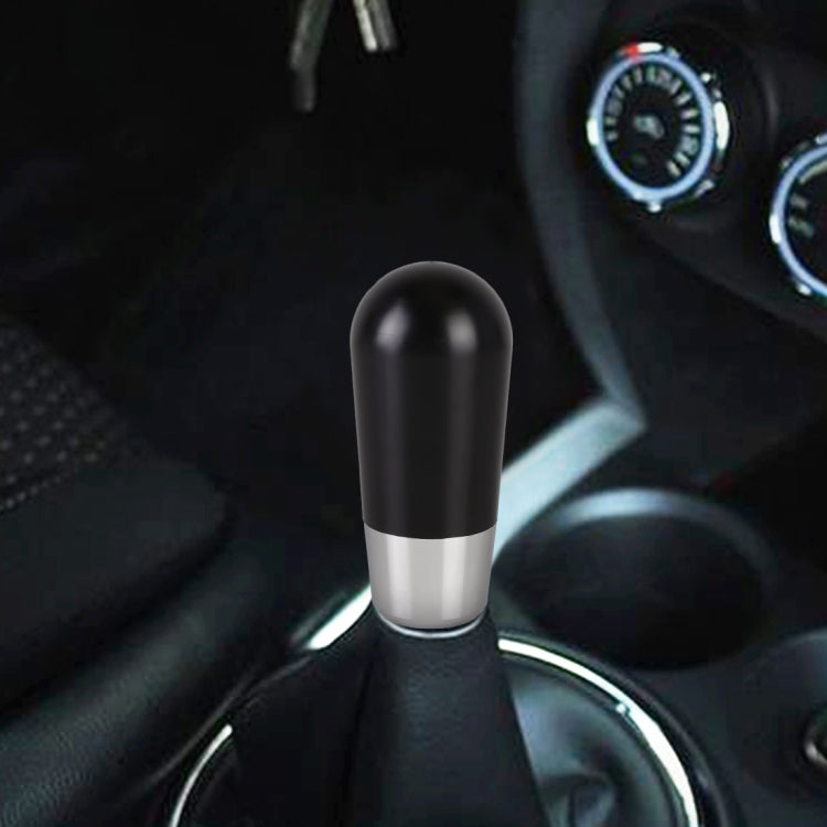 Universal Car Small Ellipsoid Resin + Carbon Fiber Metal Gear Shift Knob (Black) by buy2fix