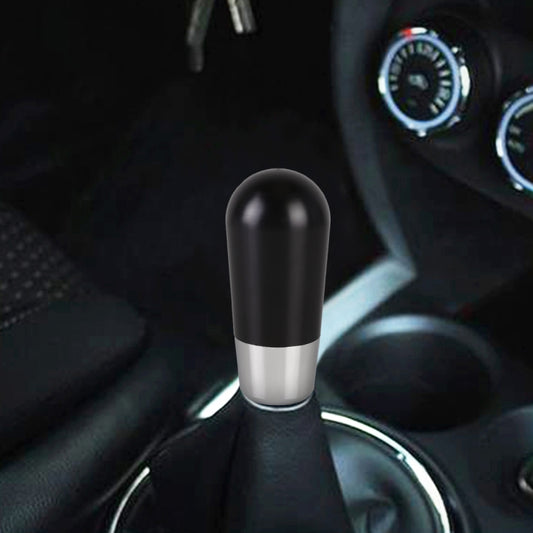 Universal Car Small Ellipsoid Resin + Carbon Fiber Metal Gear Shift Knob (Black) by buy2fix