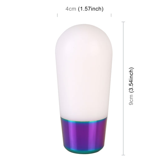 Universal Car Small Ellipsoid Resin + Carbon Fiber Metal Gear Shift Knob (White) by buy2fix