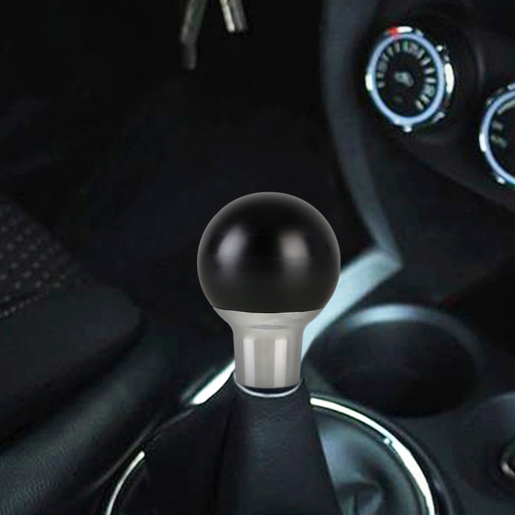 Universal Car Small Round Ball Resin + Carbon Fiber Metal Gear Shift Knob (Black) by buy2fix