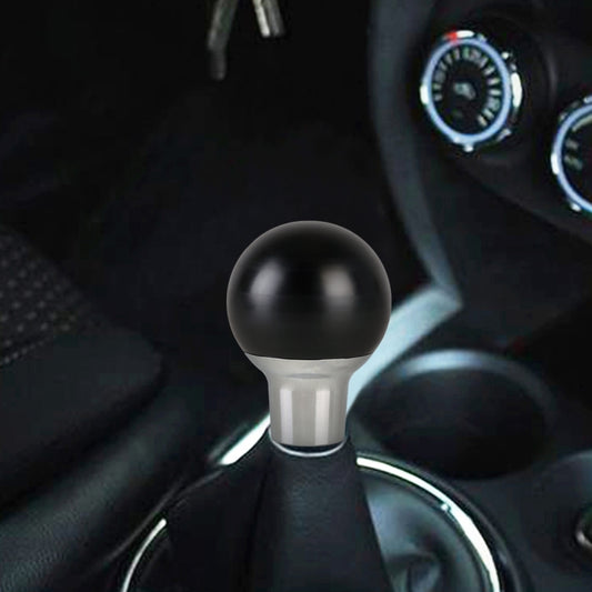 Universal Car Small Round Ball Resin + Carbon Fiber Metal Gear Shift Knob (Black) by buy2fix