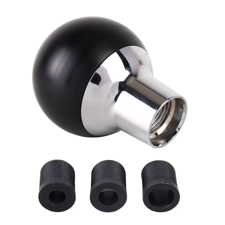 Universal Car Small Round Ball Resin + Carbon Fiber Metal Gear Shift Knob (Black) by buy2fix