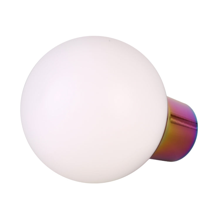 Universal Car Small Round Ball Resin + Carbon Fiber Metal Gear Shift Knob (White) by buy2fix
