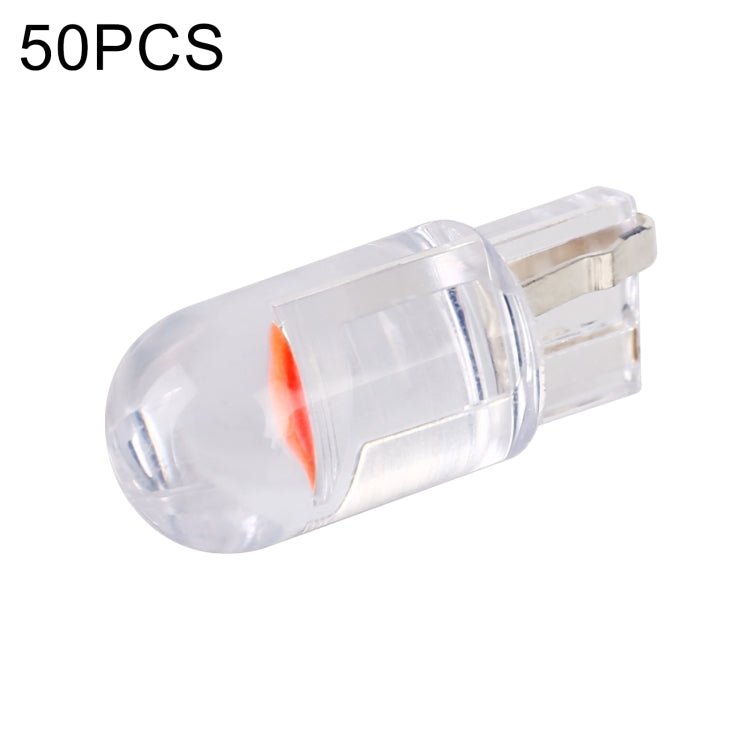 50 PCS T10 DC12V / 0.3W Car Clearance Light COB Lamp Beads(Red Light) - Clearance Lights by buy2fix | Online Shopping UK | buy2fix