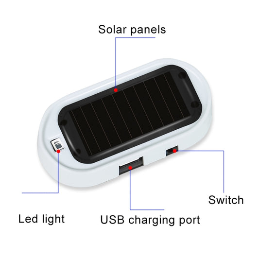 Car Solar Energy Anti-theft Device LED Warning Light (Blue) - Instrument Lights by buy2fix | Online Shopping UK | buy2fix