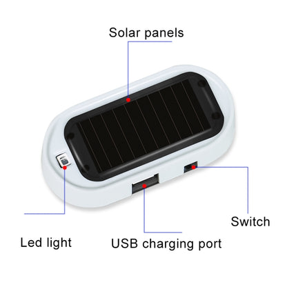 Car Solar Energy Anti-theft Device LED Warning Light (Red) - Instrument Lights by buy2fix | Online Shopping UK | buy2fix