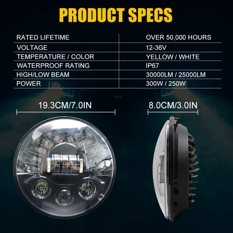 7 inch Car Matrix Gradient LED Headlight Lamps for Jeep Wrangler - Work Lights by buy2fix | Online Shopping UK | buy2fix