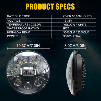 7 inch Car Matrix Gradient LED Headlight Lamps for Jeep Wrangler - Work Lights by buy2fix | Online Shopping UK | buy2fix
