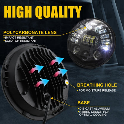 7 inch Car Matrix Gradient LED Headlight Lamps for Jeep Wrangler - Work Lights by buy2fix | Online Shopping UK | buy2fix