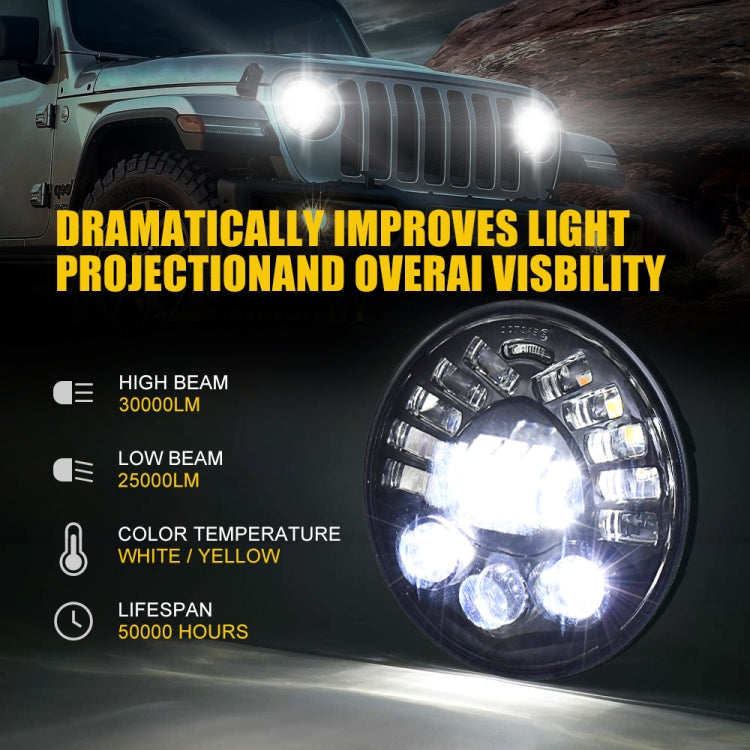 7 inch Car Matrix Gradient LED Headlight Lamps for Jeep Wrangler - Work Lights by buy2fix | Online Shopping UK | buy2fix