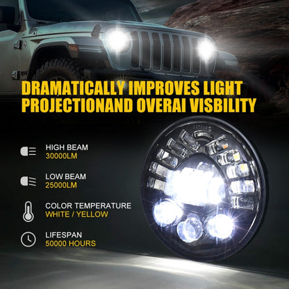 7 inch Car Matrix Gradient LED Headlight Lamps for Jeep Wrangler - Work Lights by buy2fix | Online Shopping UK | buy2fix