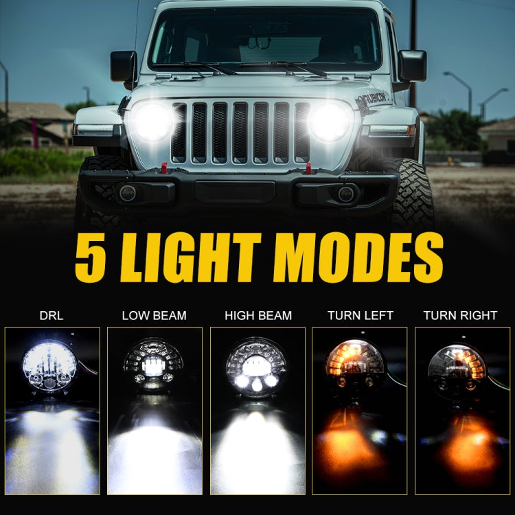 7 inch Car Matrix Gradient LED Headlight Lamps for Jeep Wrangler - Work Lights by buy2fix | Online Shopping UK | buy2fix