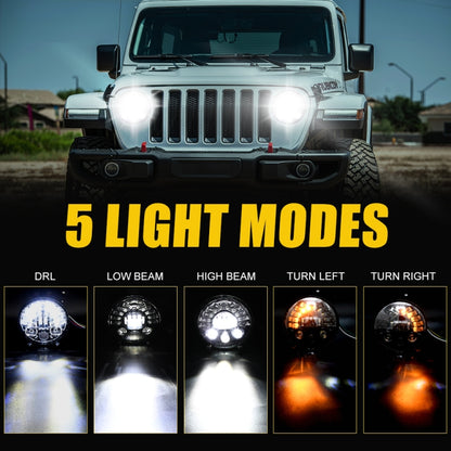 7 inch Car Matrix Gradient LED Headlight Lamps for Jeep Wrangler - Work Lights by buy2fix | Online Shopping UK | buy2fix