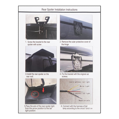 Car Modified Segmented Rear Wing Spoiler with Light for Jeep Wrangler JK 2007-2017, EU Version by buy2fix