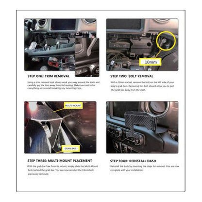 Car Multifunctional Carbon Fiber Texture Water Cup Holder Mobile Phone Bracket for Jeep Wrangler TJ by buy2fix