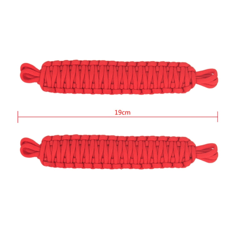 Pair Car Door Limit Braided Rope Strap for Jeep Wrangler (Red) by buy2fix