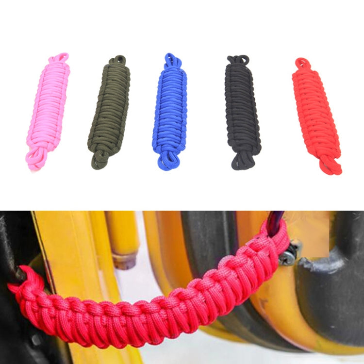 Pair Car Door Limit Braided Rope Strap for Jeep Wrangler (Red) by buy2fix