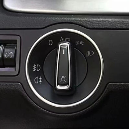 Car Headlight Switch Decorative Ring for Volkswagen Golf (Silver) by buy2fix