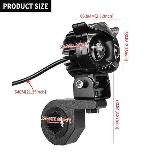 ZH-1584A1 External Waterproof Double Lamp Bead LED Headlight Owl Dragon Button Type - LED Headlamps by buy2fix | Online Shopping UK | buy2fix