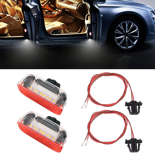 2 PCS Car DC 12V 1.6W Door Lights Lamps 18LEDs SMD-3528 Lamps with Cable for Volkswagen Golf 5 / 6 - Atmosphere lights by buy2fix | Online Shopping UK | buy2fix