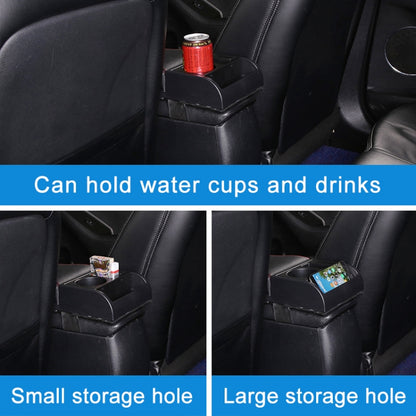 Car Multi-functional Dual USB Armrest Box Booster Pad, Microfiber Leather Curved Type (Black Red) by buy2fix