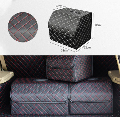 Car Trunk Foldable Storage Box, Checkered Small Size: 33 x 32 x 30cm(Black Red) by buy2fix