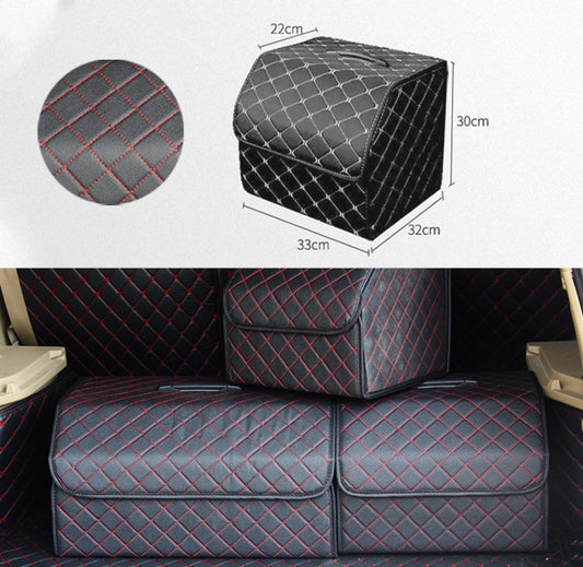 Car Trunk Foldable Storage Box, Checkered Small Size: 33 x 32 x 30cm(Black Red) by buy2fix