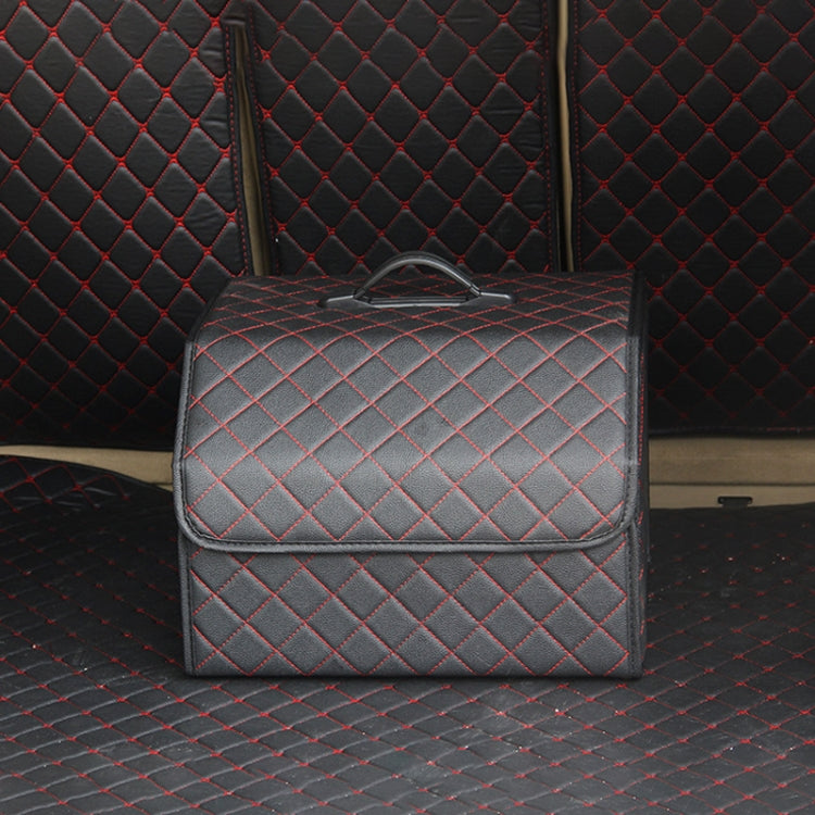 Car Trunk Foldable Storage Box, Checkered Middle Size: 40 x 32 x 30cm (Black Red) by buy2fix
