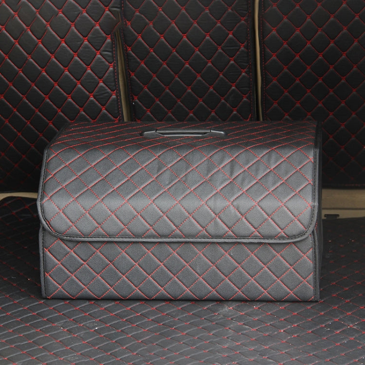 Car Trunk Foldable Storage Box, Checkered Large Size: 54 x 32 x 30cm (Black Red) by buy2fix